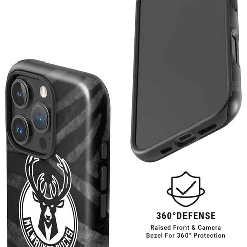 NBA Milwaukee Bucks Animal Print Black iPhone 16 Pro Magsafe Impact Case